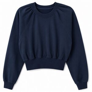 Lululemon LA Puff Sleeve Cropped Sweatshirt Size 4 Navy Athleisure Pullover